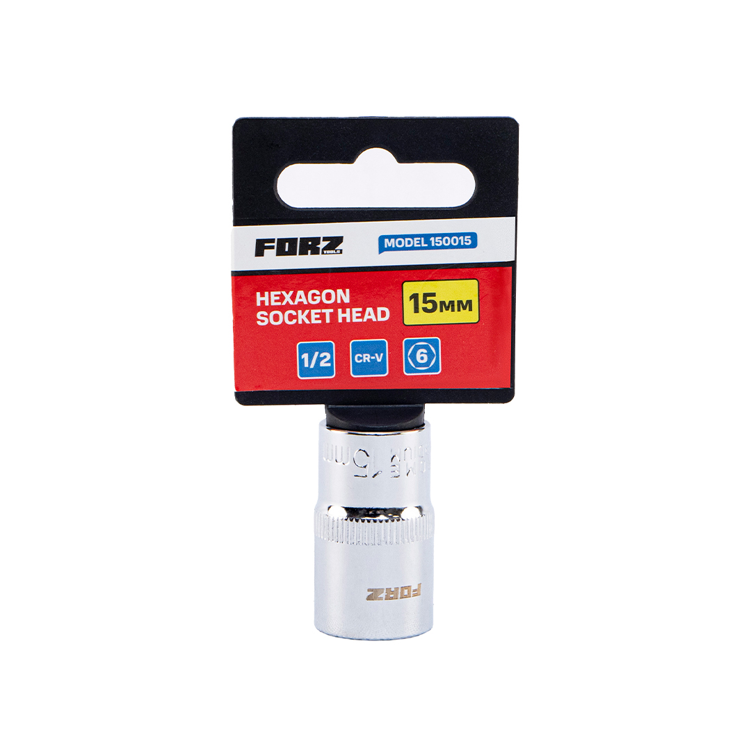 Головка торцевая шестигранная FORZ (1/2), 15 мм, CrV