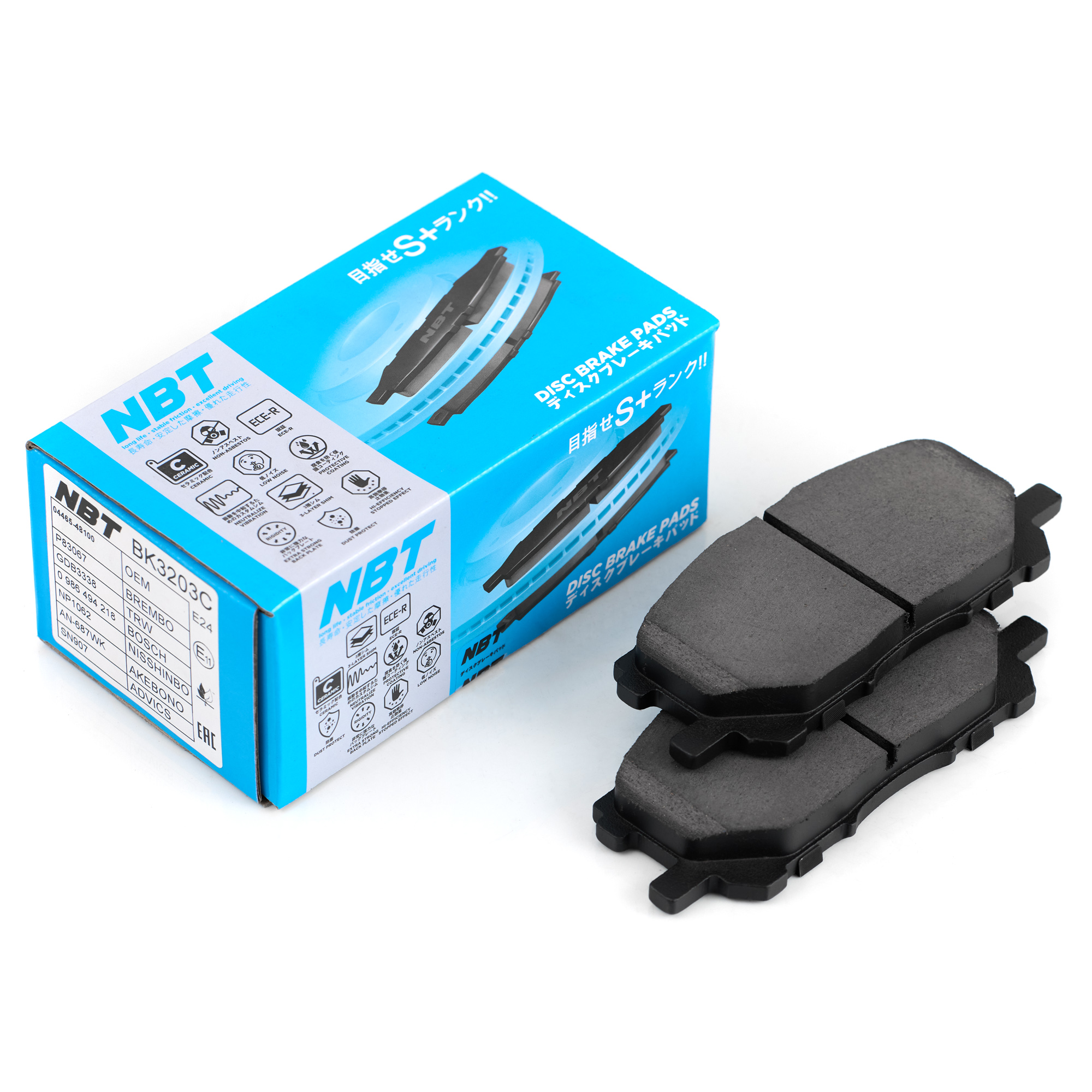 Колодки тормозные дисковые NBT BK3203C / SN907 / AN-687WK / NP1062 / 0 986 494 218 / SP1456 / 2373401 / GDB3338 / P83067 / AV842 / GP02249 / D2249H