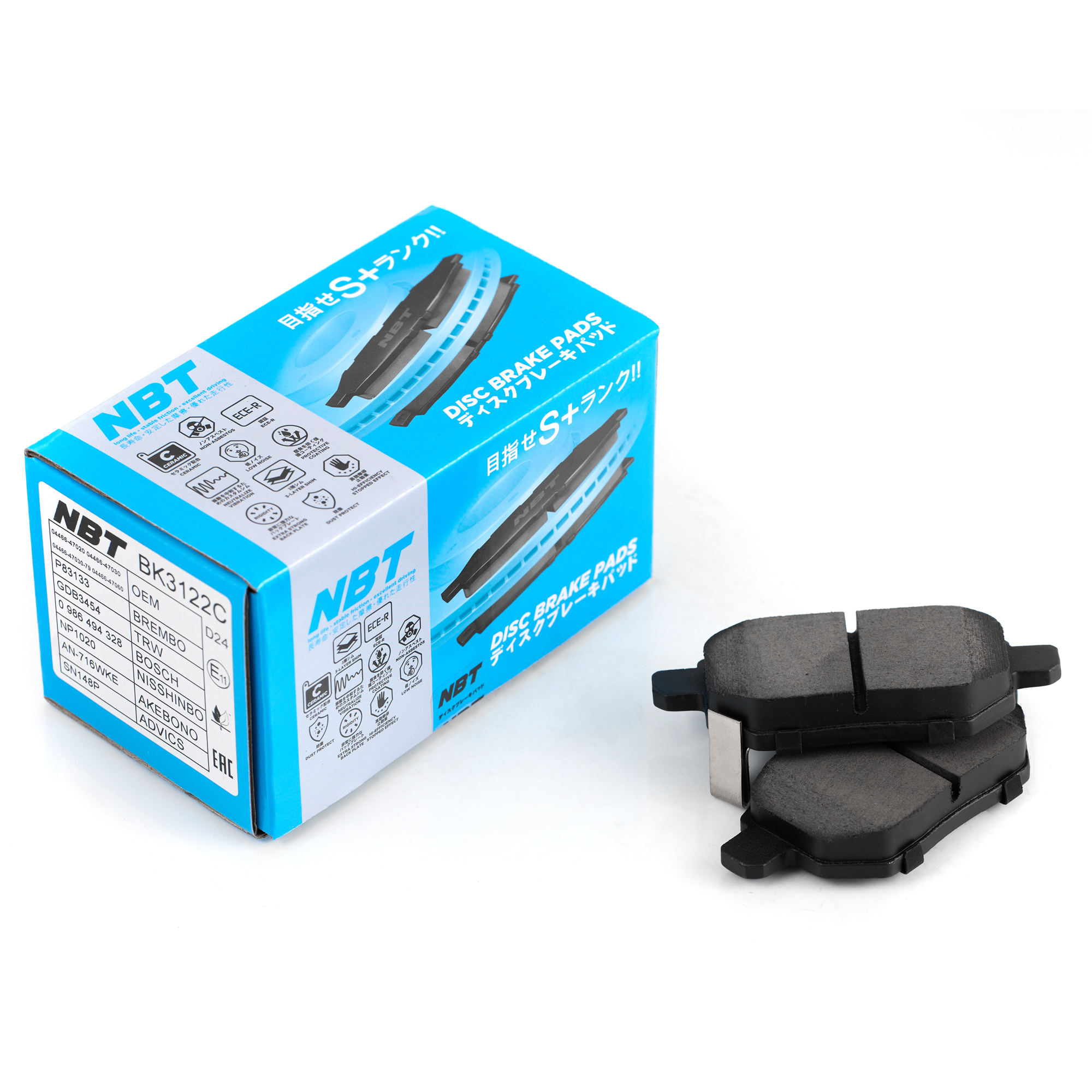 Колодки тормозные дисковые NBT BK3122C / SN148P / AN-716WKE / NP1020 / 0 986 494 328 / SP2094 / 2461001 / GDB3454 / P83133 / AV1098 / GP02254 / D2323MH