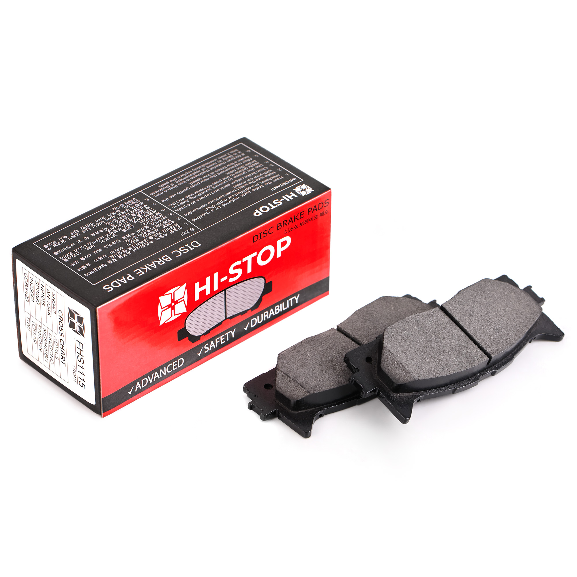 Колодки тормозные дисковые HI-STOP FHS1115 / SN947 / AN-734K / NP1015 / 0 986 494 430