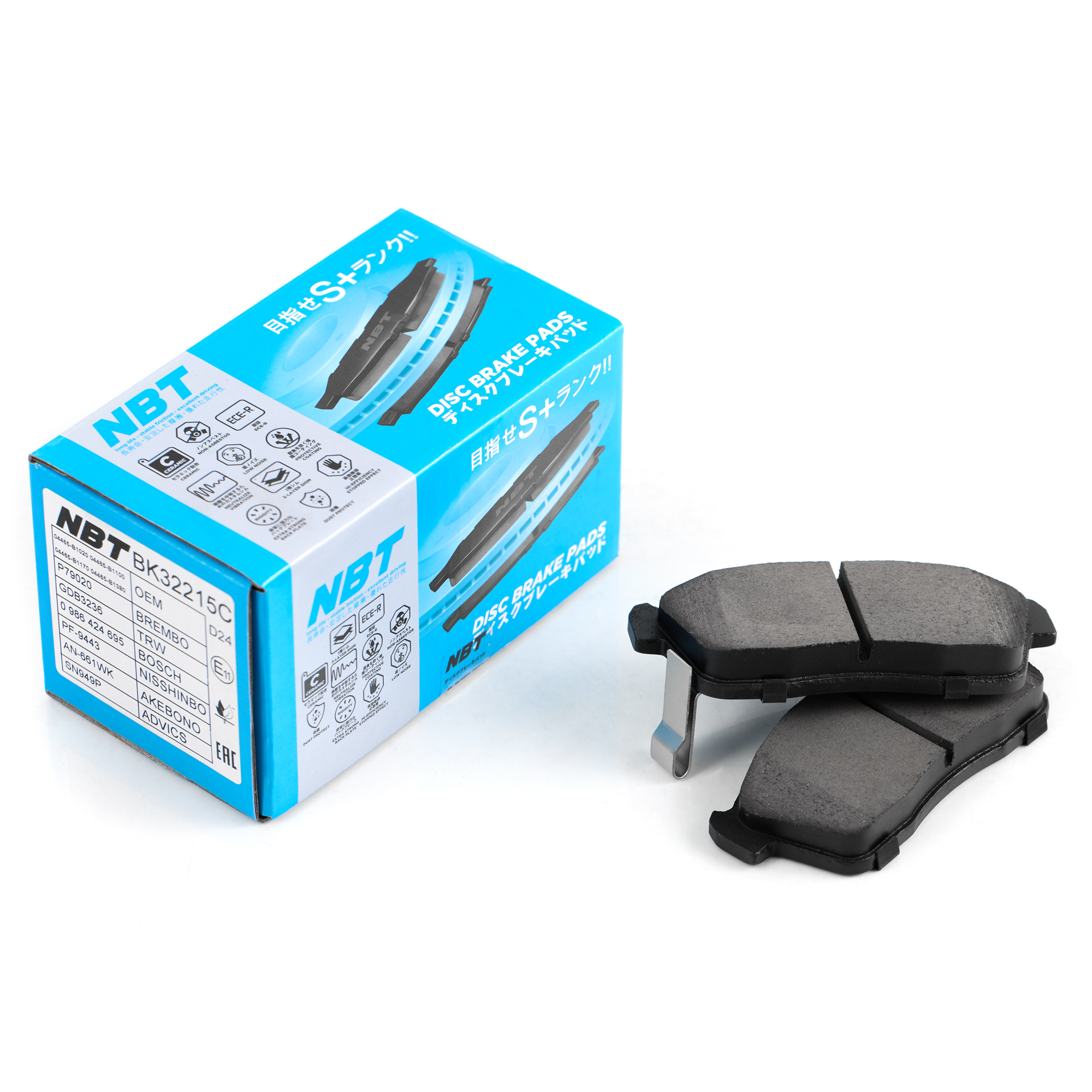 Колодки тормозные дисковые NBT BK3215C / SN949P / AN-661WK / PF-9443 / 0 986 424 695 / SP1549 / 2350701 / GDB3236 / P79020 / AV1099 / GP09029 / D9029M