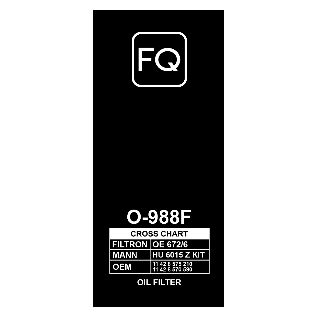 Фильтр масляный FQ O-988F / HU 6015 z KIT